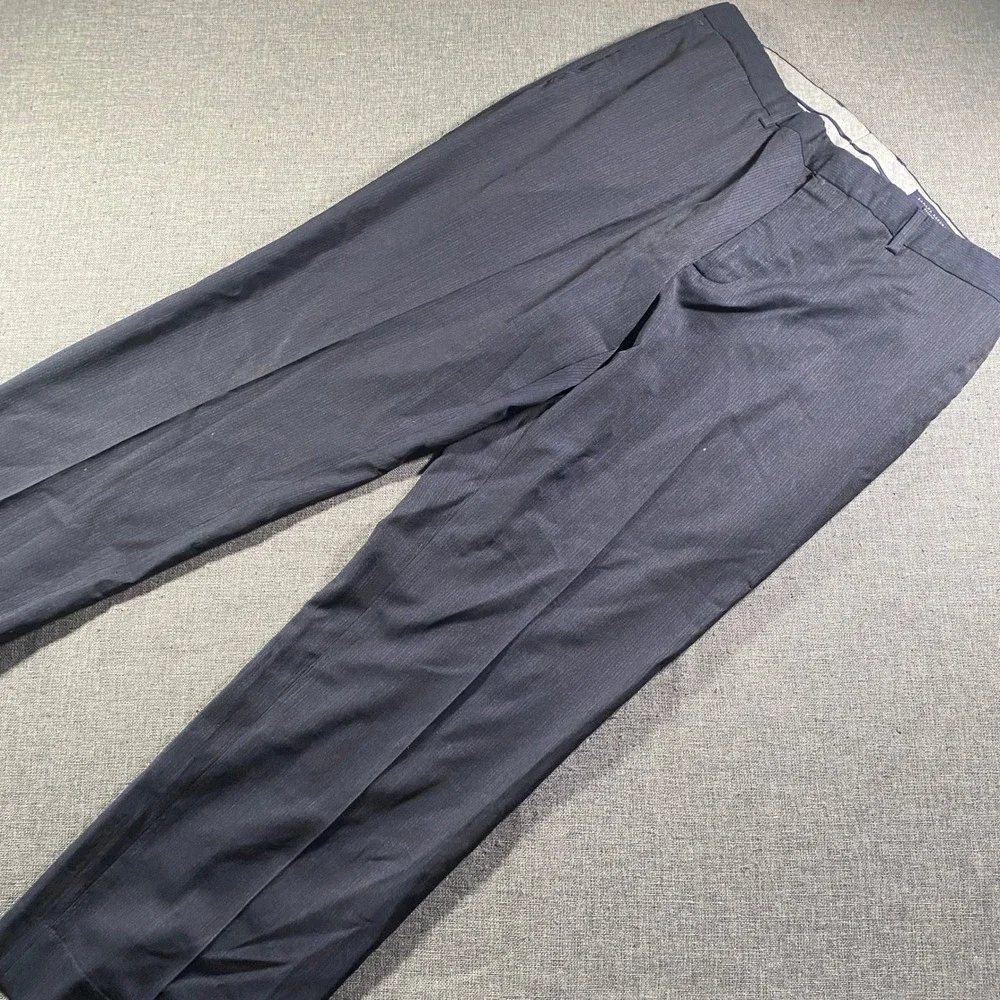 Banana Republic Classic Fit Men's Pinstripe Wool‎ Blend Dress Pants 33x30 Navy